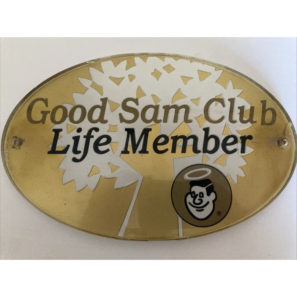 Good Sam’s Club Life Member Oval Plaque RV Motorhome Camper Sign 11" x 7"